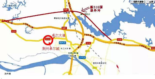 日上午,318国道荆州段改扩建工程放线挖沟工作在荆州市纪南镇正式